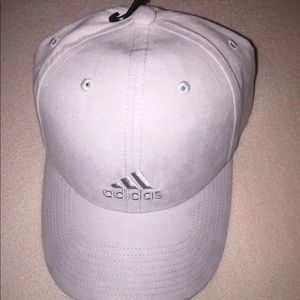New Adidas Microfiber Beige White Cap Hat